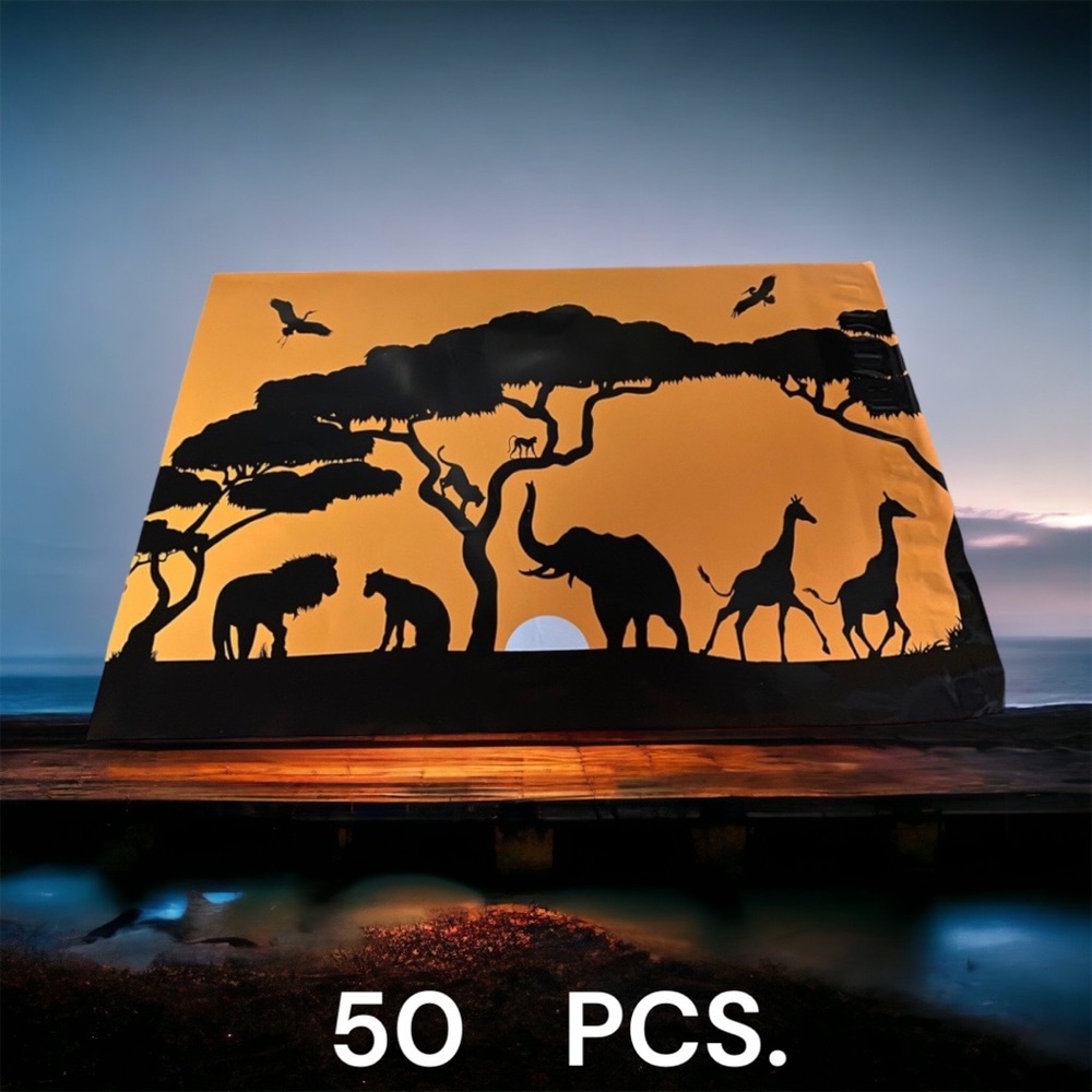 50 10X13 Poly Mailers Safari, Elephant, Giraffe  PRICE FIRM Fall - Picture 2 of 9